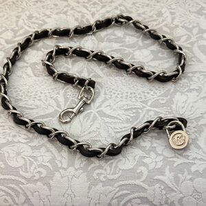 Michael Kors Black and Silver Chain Belt